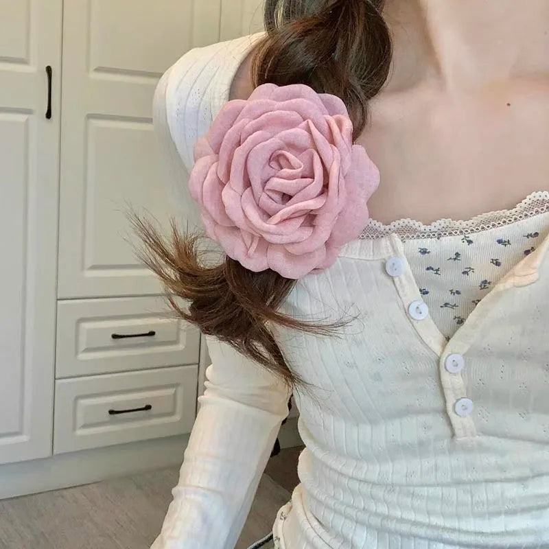 Französische Stoffrosenblüten-Haarspangen für Frauen und Mädchen, Haarspangen, Haarclips, Haaraccessoires, Geschenk