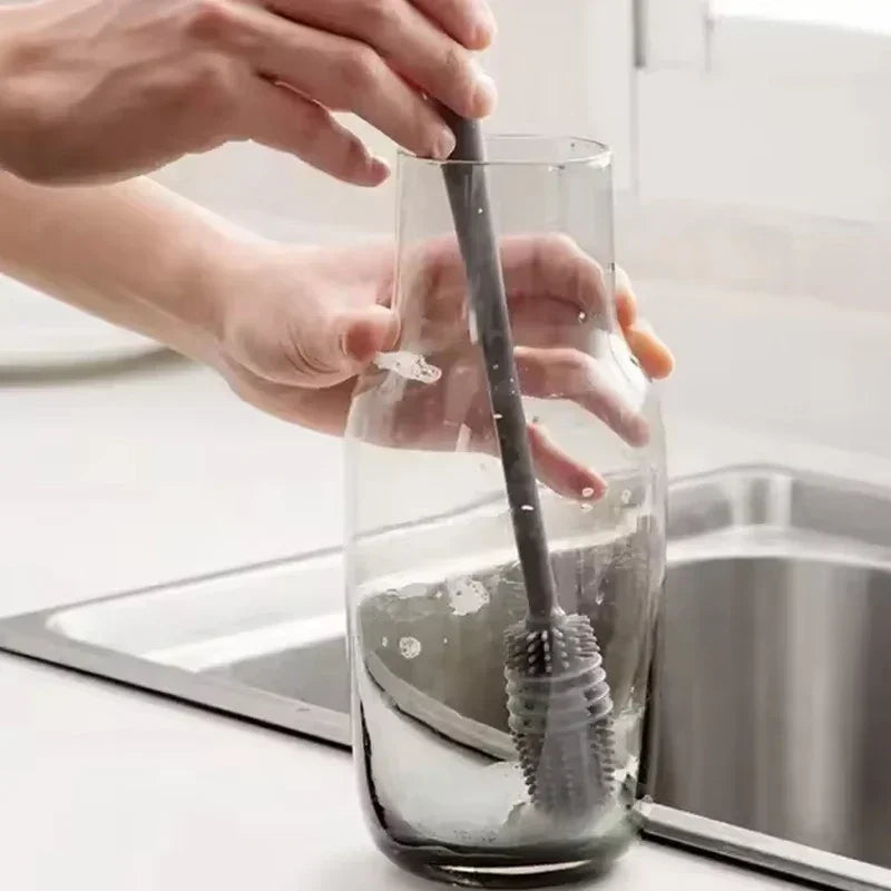 Long-Handle Silicone Bottle & Cup Cleaning Brush