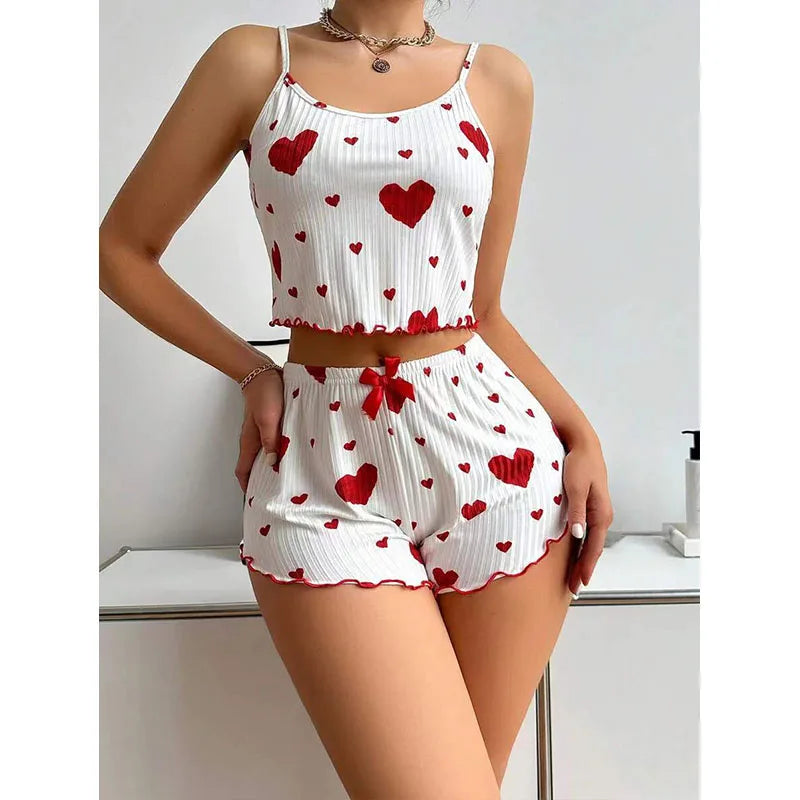 Women’s Spaghetti-Strap Pajamas with Shorts