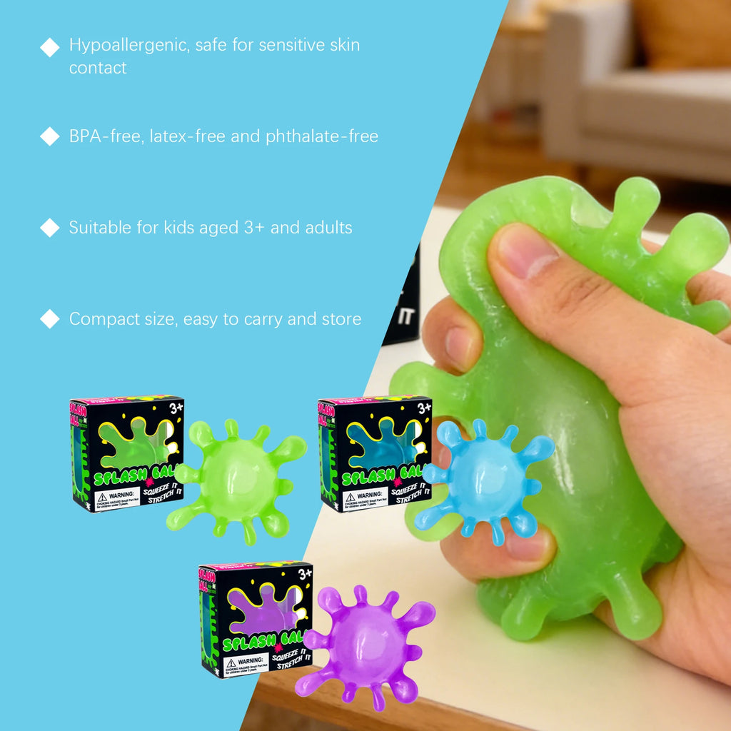 Splash-Shaped Slow Rebound Squeeze Ball – Stress Relief Decompression Fidget Toy, Blind Box Party Gift