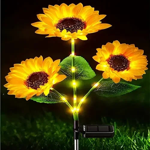 Outdoor Solar Sunflowers Smart Sense Garden Lights Yard Wedding Thanksgiving Decor Light Festival Decoration LED Lawn Light