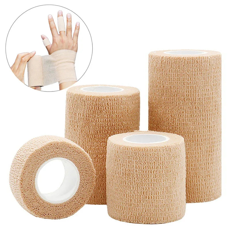 Self-Adhering Elastic Bandage Wrap – Beige, 5 yd Rolls
