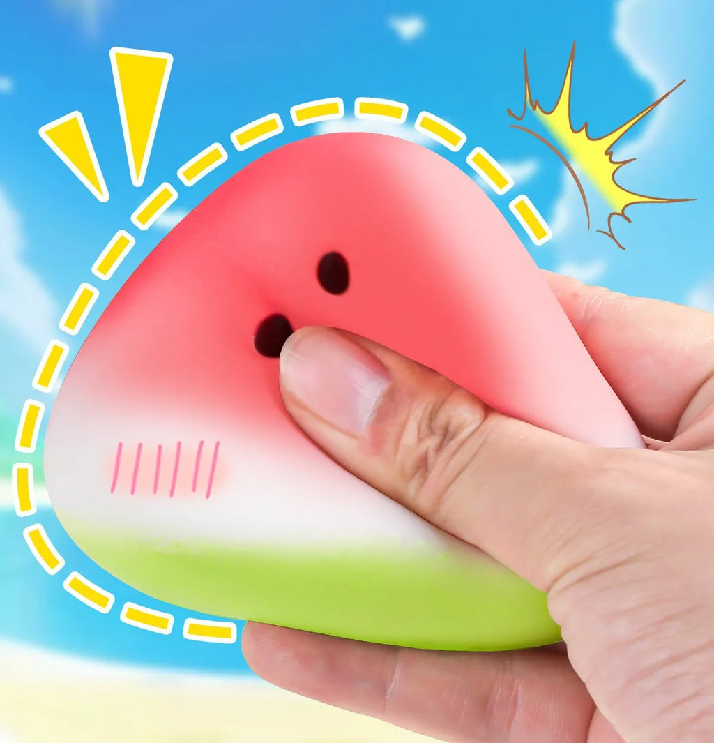New Summer Ice Watermelon Squishy – Slow Rising Soft Wet Squeeze Stress Relief Fidget Toy, Cute Aesthetic Decor for Kids & Adult