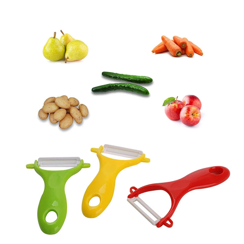LMETJMA Keramikschäler 4 Farben Gemüse-Obstschäler Küchenkartoffel-Karotten-Gurkenschäler Schälküchenhelfer KC0113