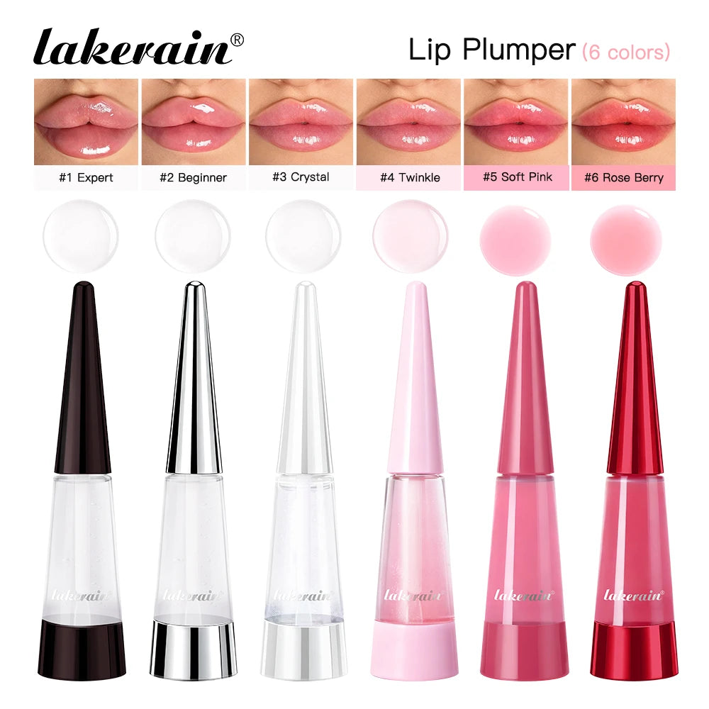 Lakerain Lip Plumper Gloss Oil Lip Long-Lasting Moisturizer Volume Boosting Lip Oil Volumizing & Hydrating Non-Dry Plumping