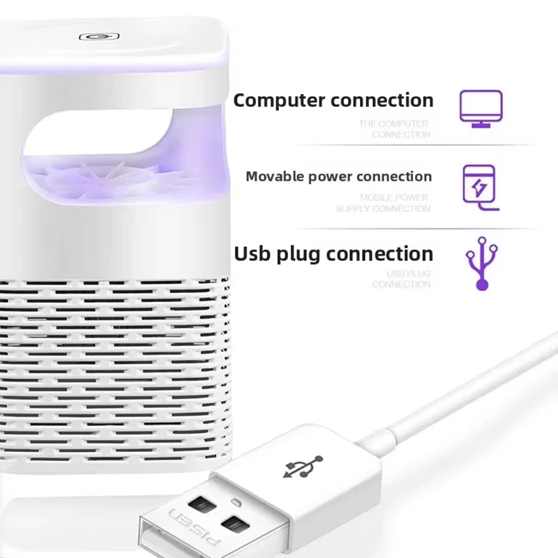 Mosquito Killer Lamp Electronic LED Light Trap USB Fly Bug Mosquito Repeller Upgraded Inhalation Fly Killer Ultra Quiet for Home