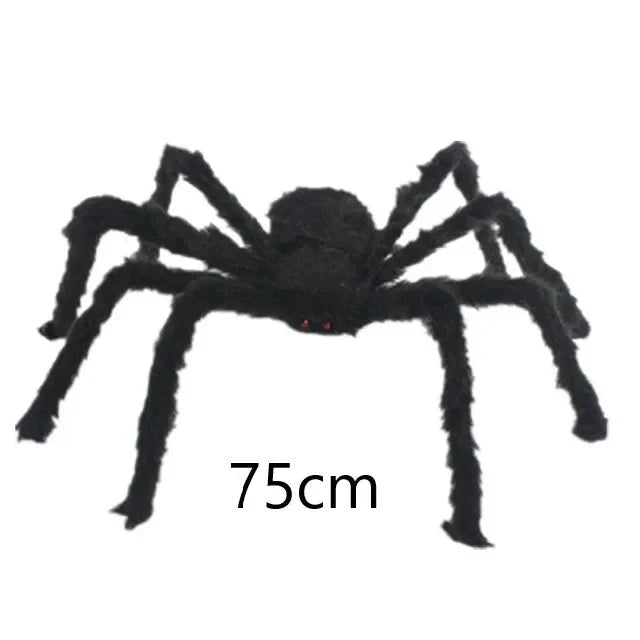 Black Plush Spider with Bendable Legs – Halloween Decoration