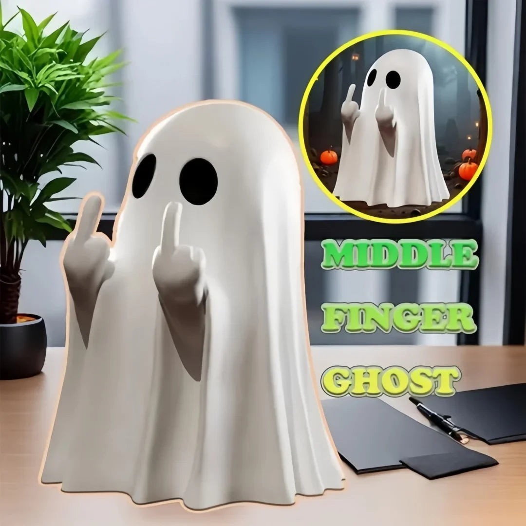 Middle-Finger Ghost Figurine – Luminous Green
