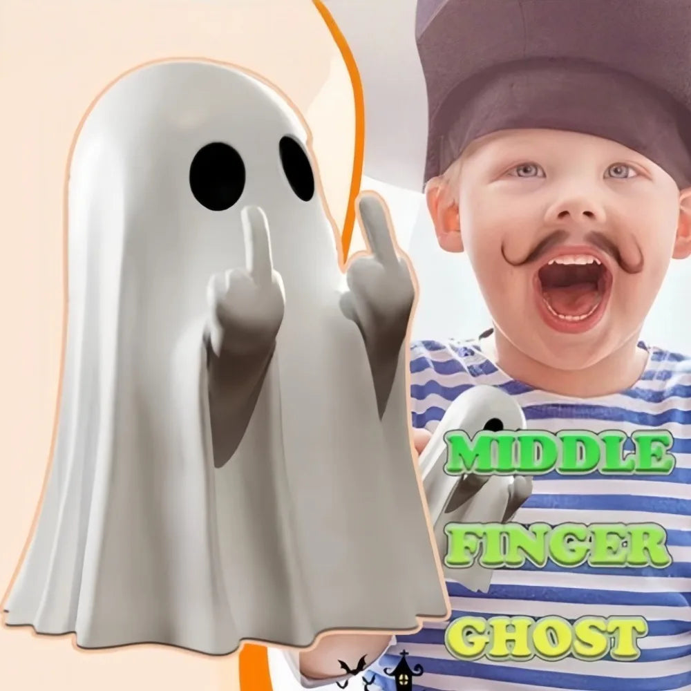 Middle-Finger Ghost Figurine – Luminous Green