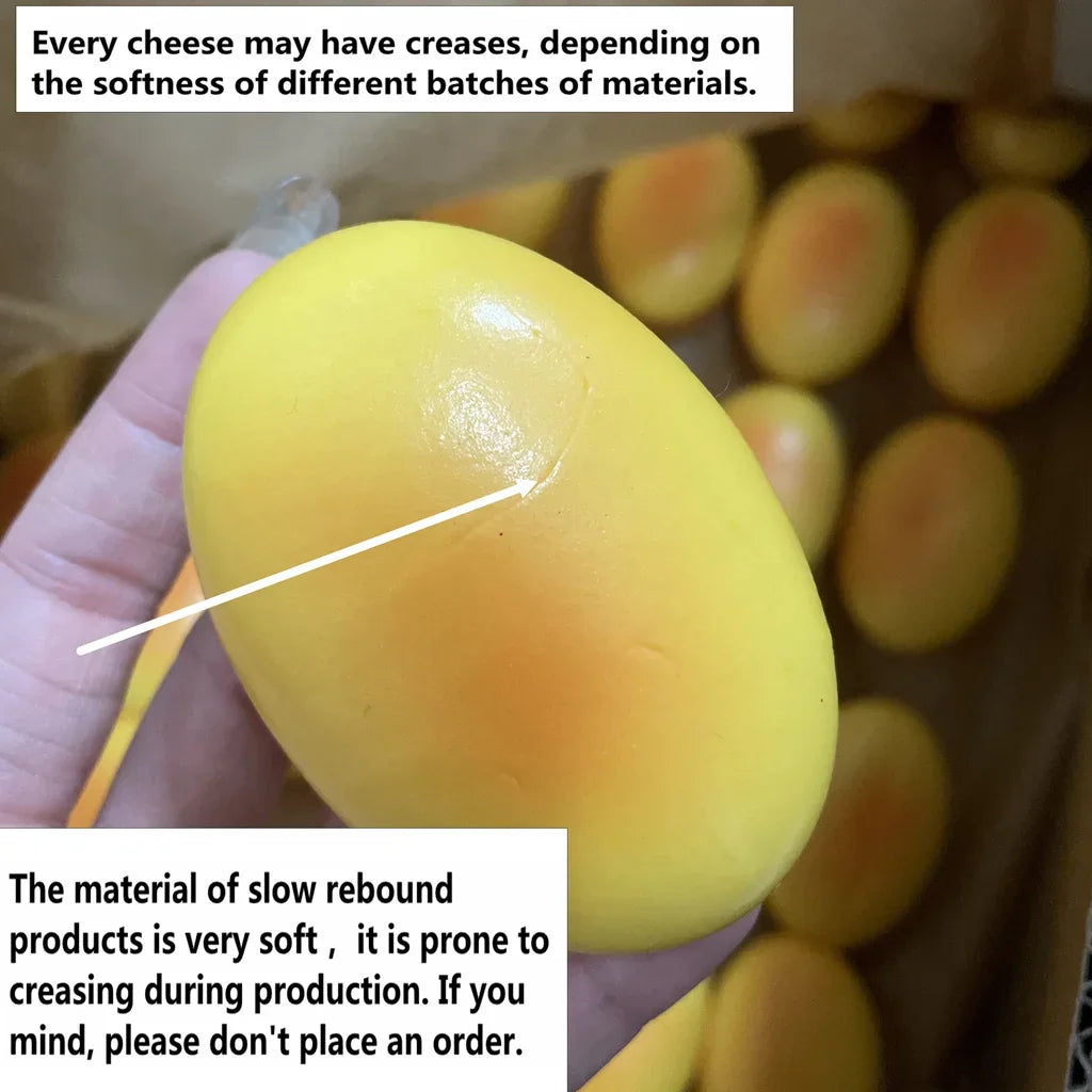 Squishy Cheese Bread Squeeze Toy, Slow Rising Soft Fidget Toy Stress Relief Sensory Toys for Kids Adults