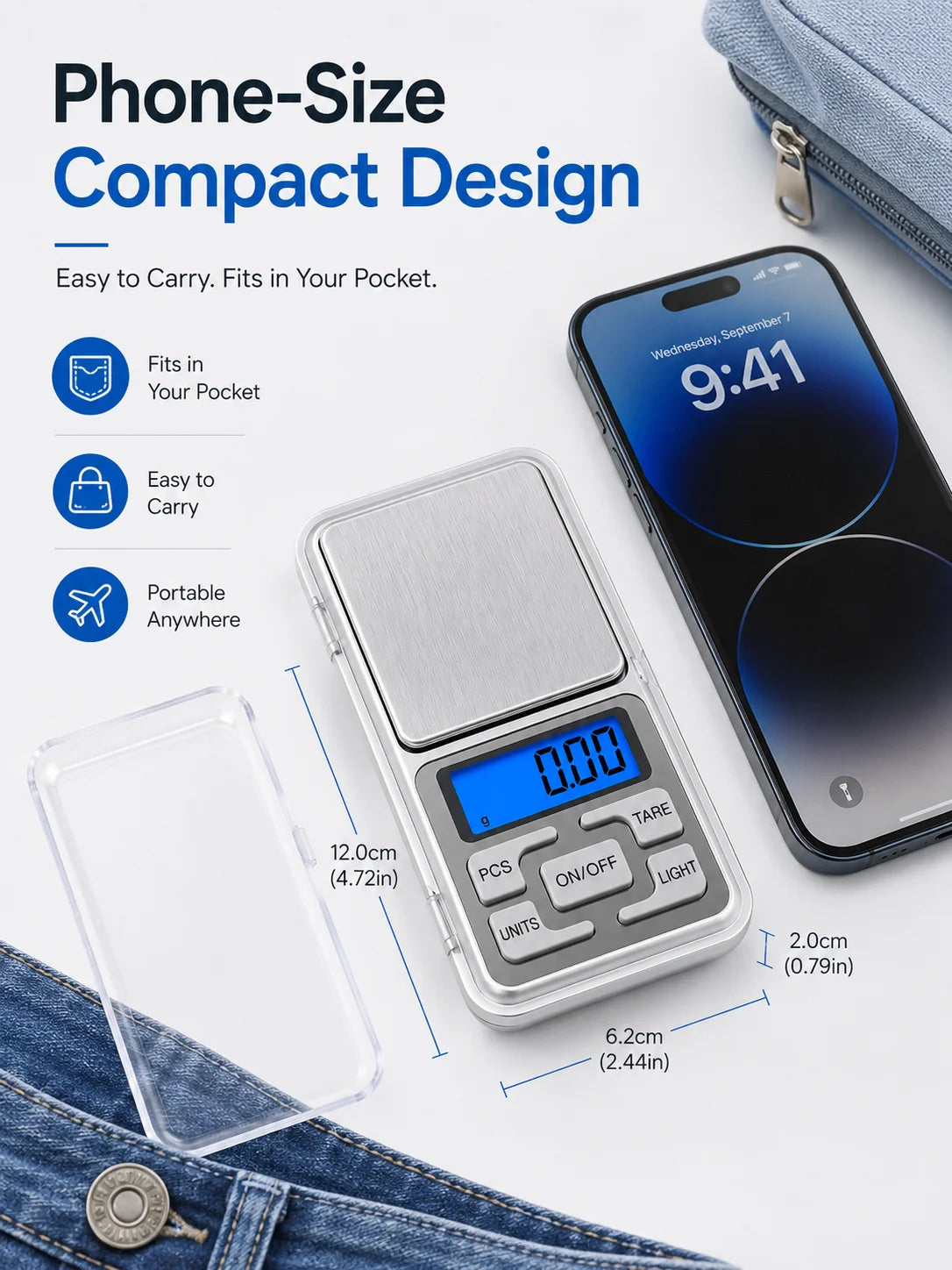 Digital Pocket Scale – 500 g Capacity, 0.01 g Resolution