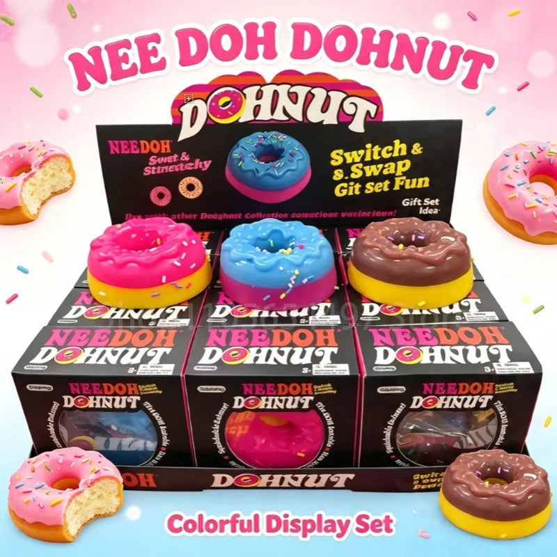 Sprinkle Donut Squeeze Fidget Toy – Blue, Pink or Brown
