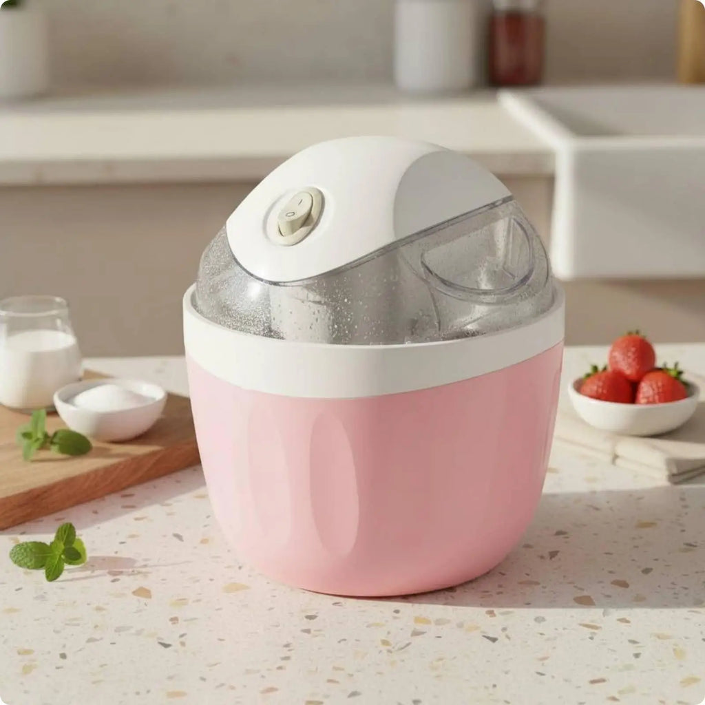 Kitchen Dessert Machine Easy to Use Ice Cream Maker Transparent Lid Countertop Freeze Treat Maker for Families Kitchen Home