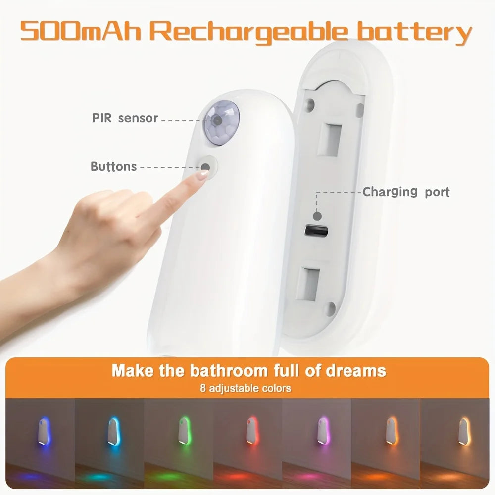 Rechargeable Motion-Sensor Night Light – Color Changing, 1 or 2 Pieces