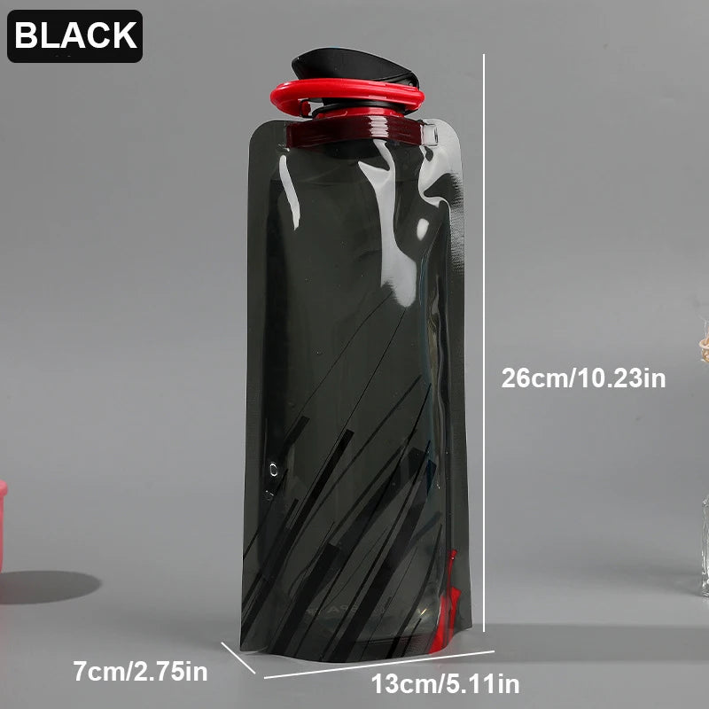 Foldable Sports Water Bottle – BPA-Free PE Plastic, Portable for Hiking & Cycling