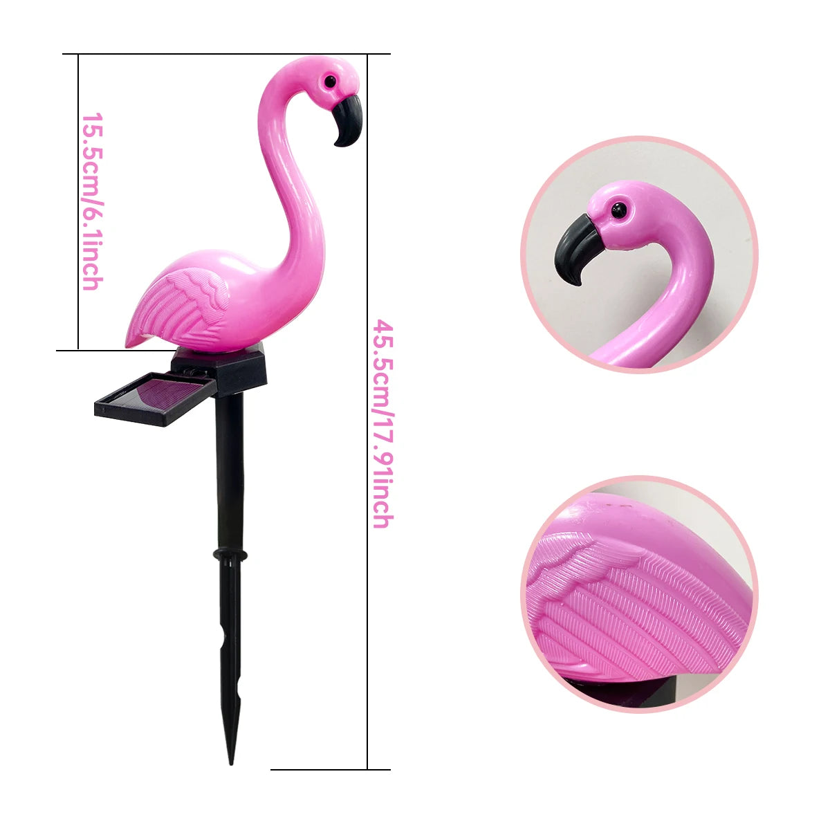 1pc Solar Powered Flamingo Garden Landscape Lights Lawn Decorative Path Lamp For Home Garden Summer Pool Wedding Decoration
