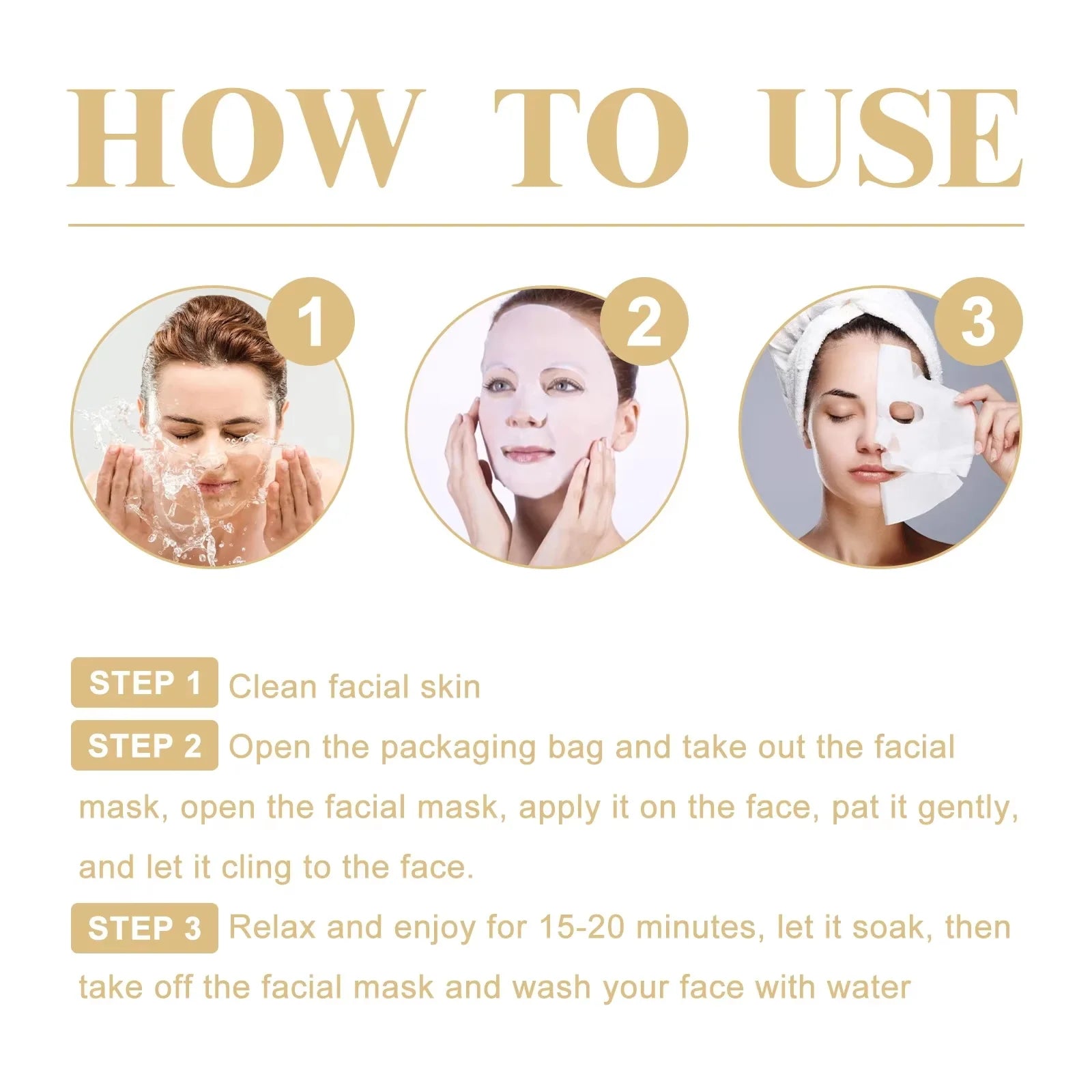 Korean Collagen Anti Wrinkle Facial Mask Fade Fine Lines Anti Aging Firm Skin Moisturizing Brightening Skincare Mask