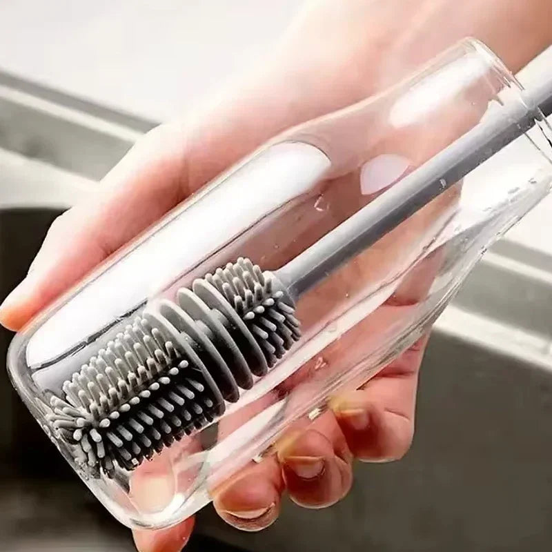 Long-Handle Silicone Bottle & Cup Cleaning Brush