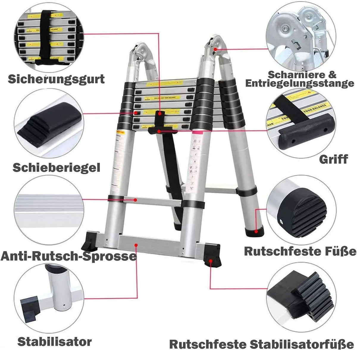 DayPlus Multi-Purpose Folding Telescopic Ladder