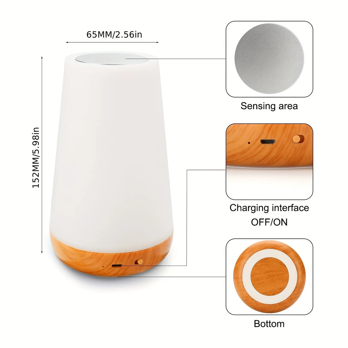 13-Color Rechargeable Night Light with Touch & Remote Control