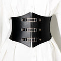 Women’s Wide Faux Leather Corset-Style Waist Belt