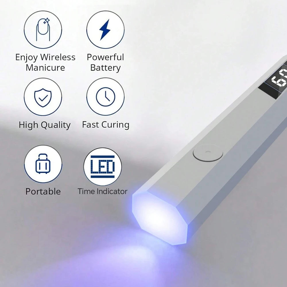 Rechargeable UV Nail Lamp – Portable LED Gel Nail Dryer for Home Manicures