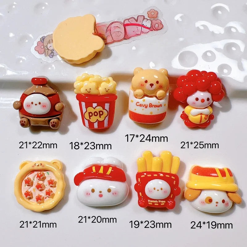 Cartoon Food Flatback Craft Embellishments – Random Mix