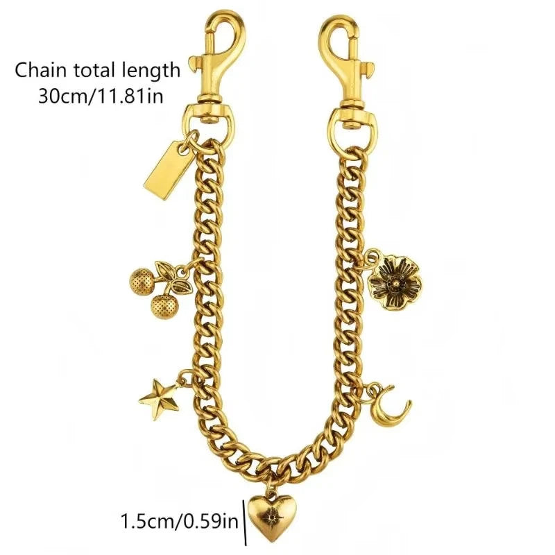 Cherry & Flower Bag Charm Chain