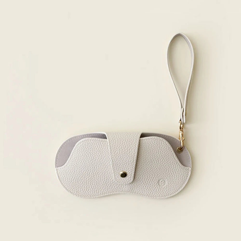Textured Faux Leather Glasses Pouch with Carry Handle