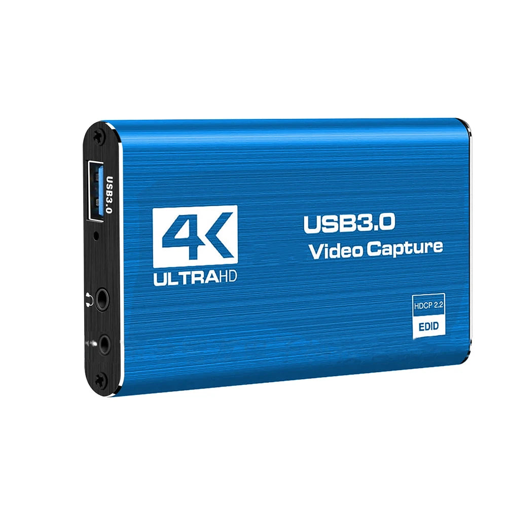 USB 3.0 4K 60HZ 1080P 60Fps HD Audio Video Capture Card Converter for Game Broadcasts Video Recording HDMI-compatible Output