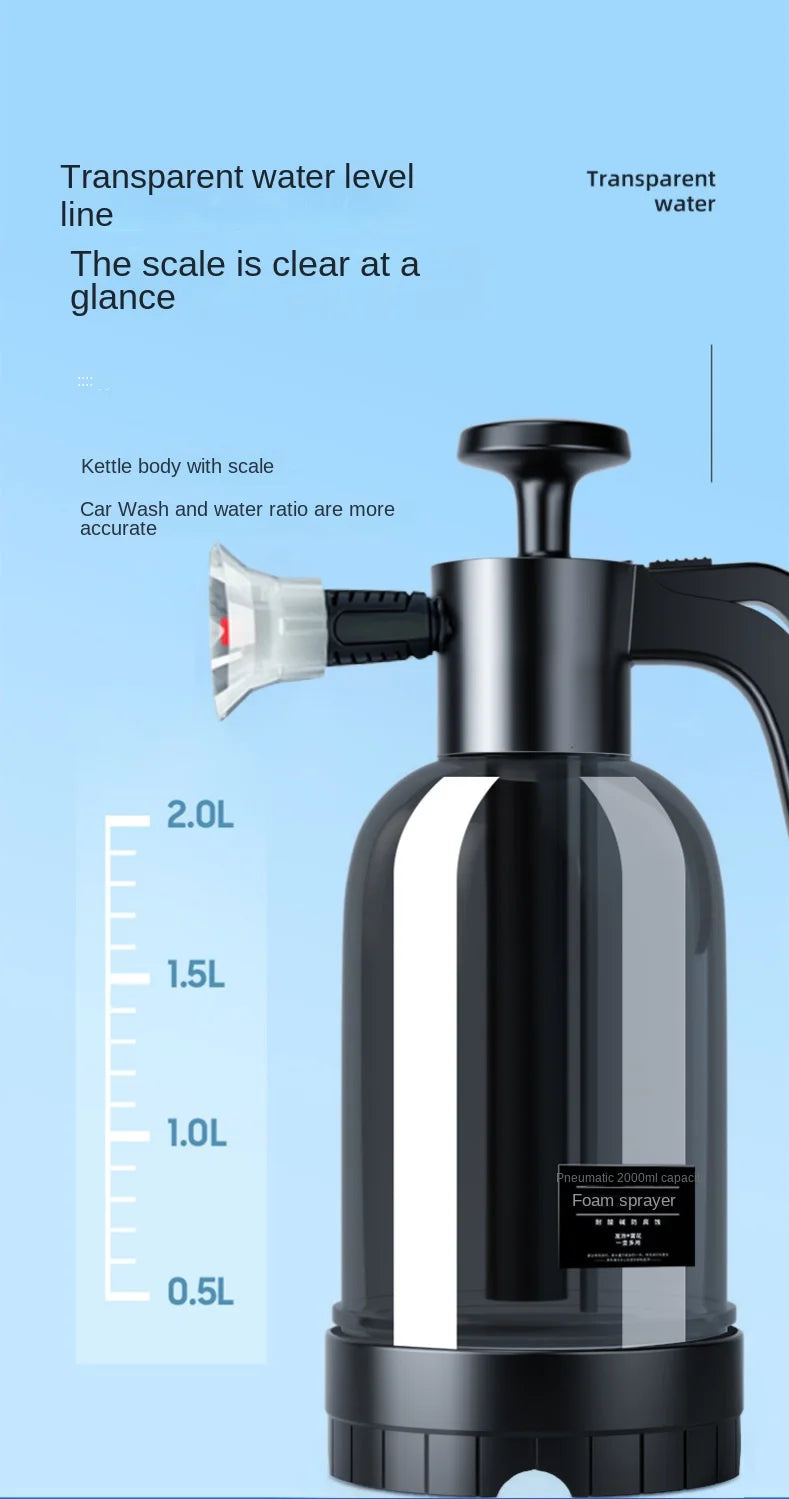 2L Handheld Foam Sprayer for Car High Pressure Hand Pump  With Pressure Relief Valve Car Wash Spray Bottle Window Cleaning Tools