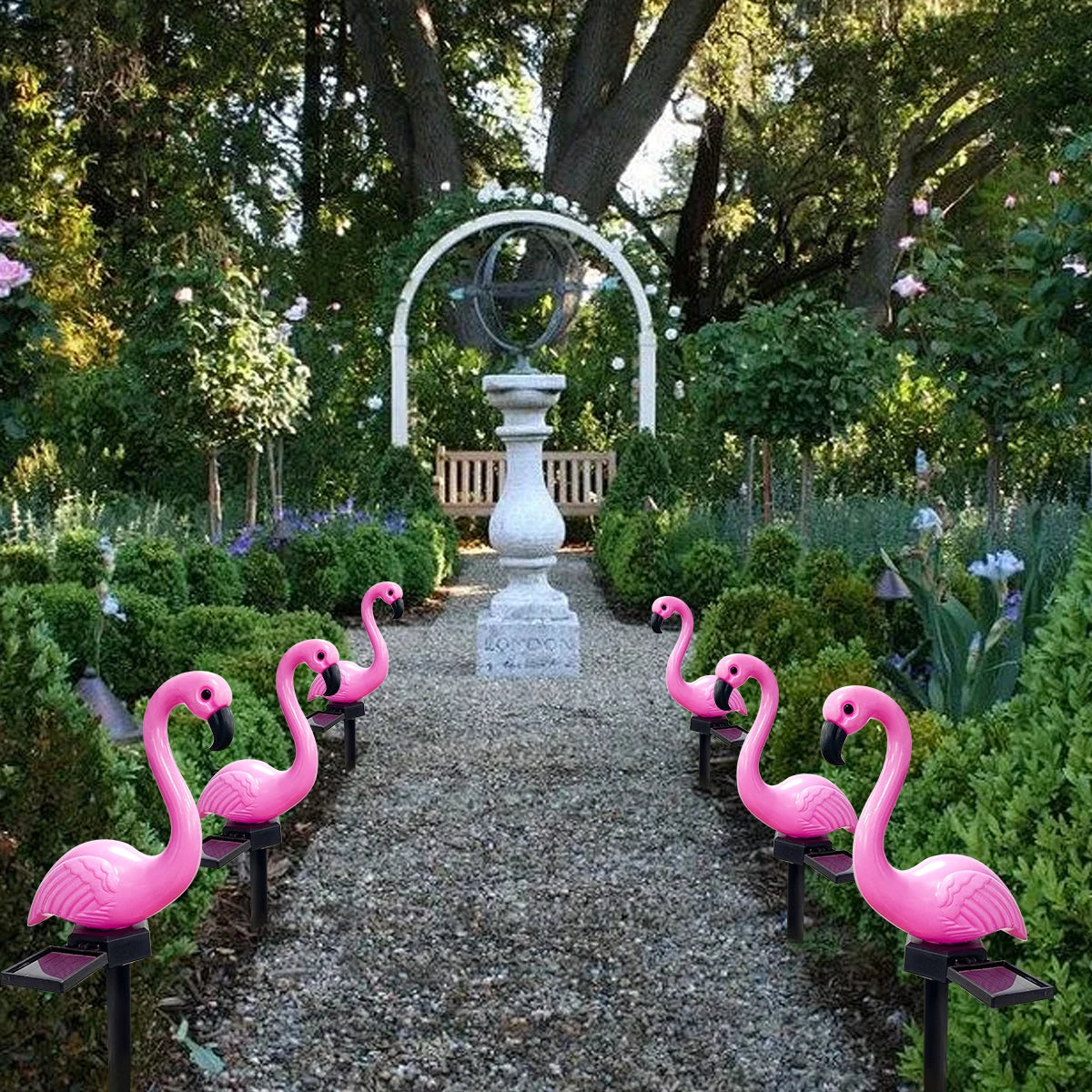 1pc Solar Powered Flamingo Garden Landscape Lights Lawn Decorative Path Lamp For Home Garden Summer Pool Wedding Decoration