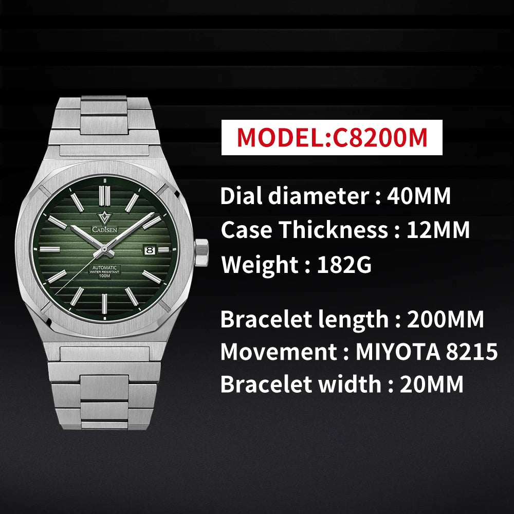 CADISEN C8200 Men’s Automatic Watch with Steel Bracelet
