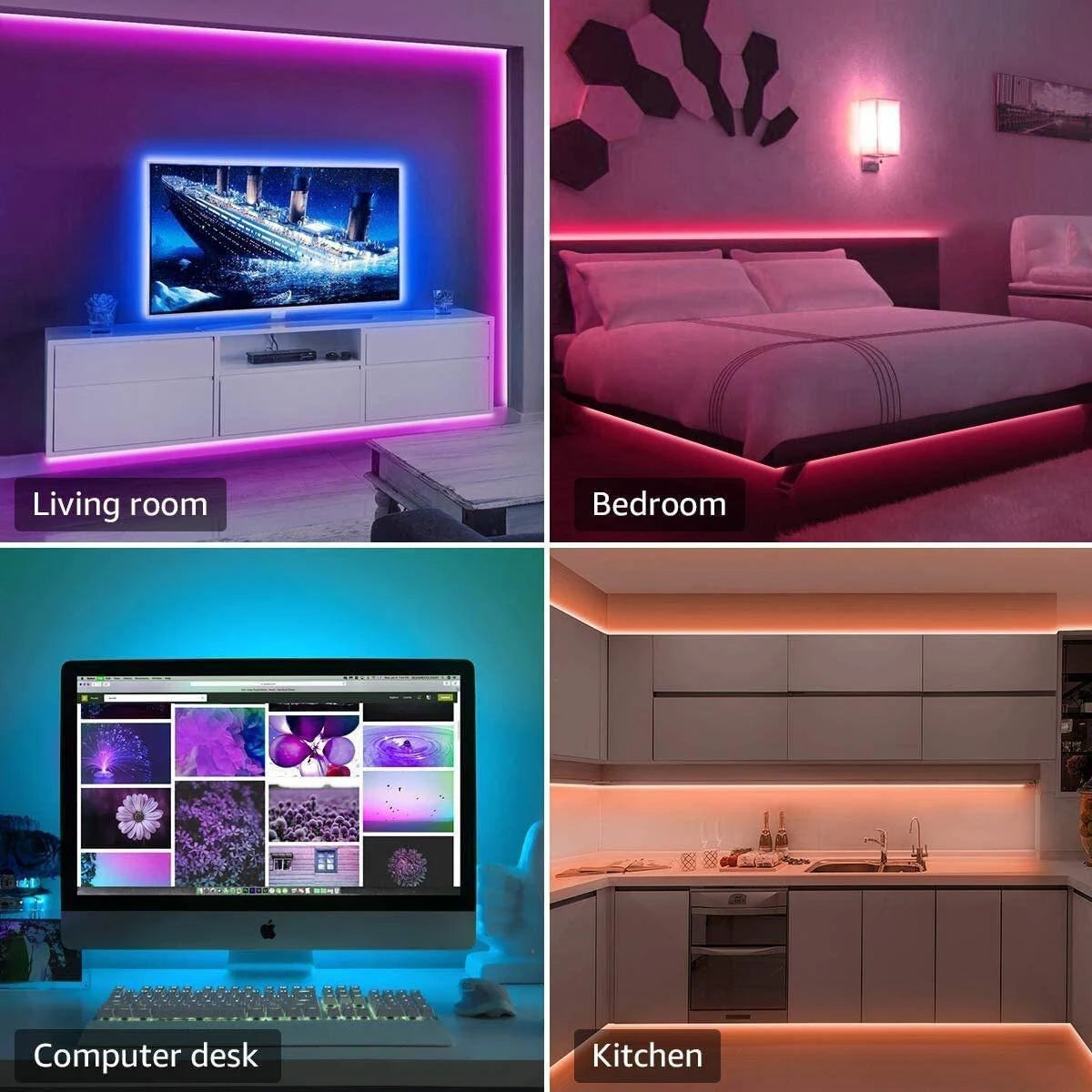 USB-Powered RGB LED Strip Lights with IR Remote