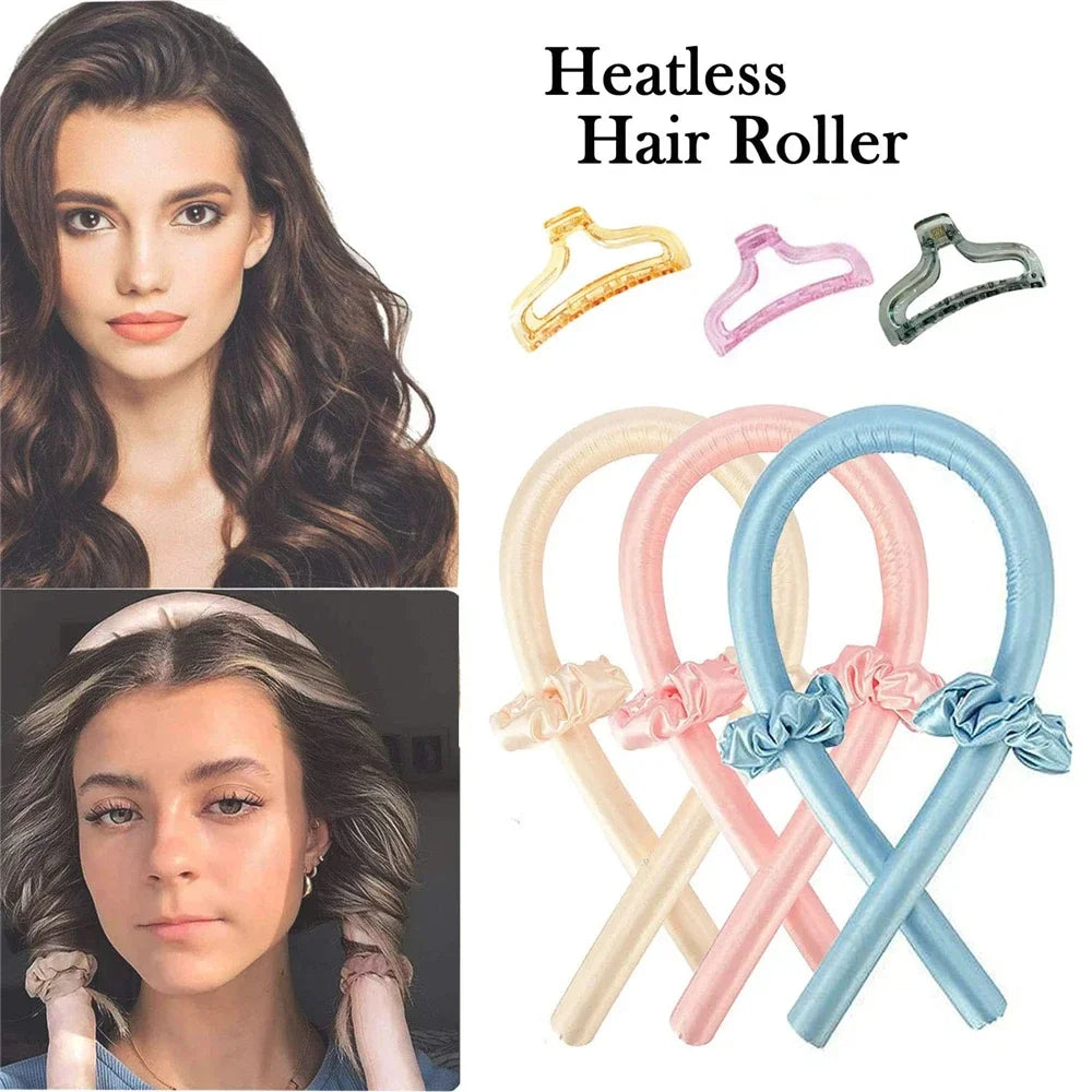 Heatless Curling Rod Headband – No-Heat Soft Curler with Scrunchies