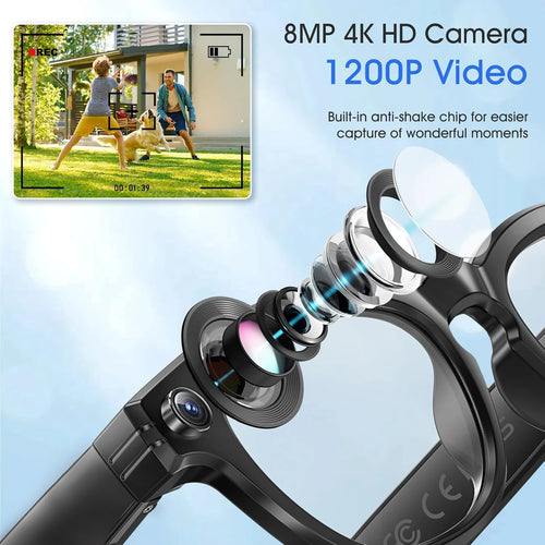 AI Smart Glasses - Camera, Real-Time Translation, Bluetooth Calls & ChatGPT