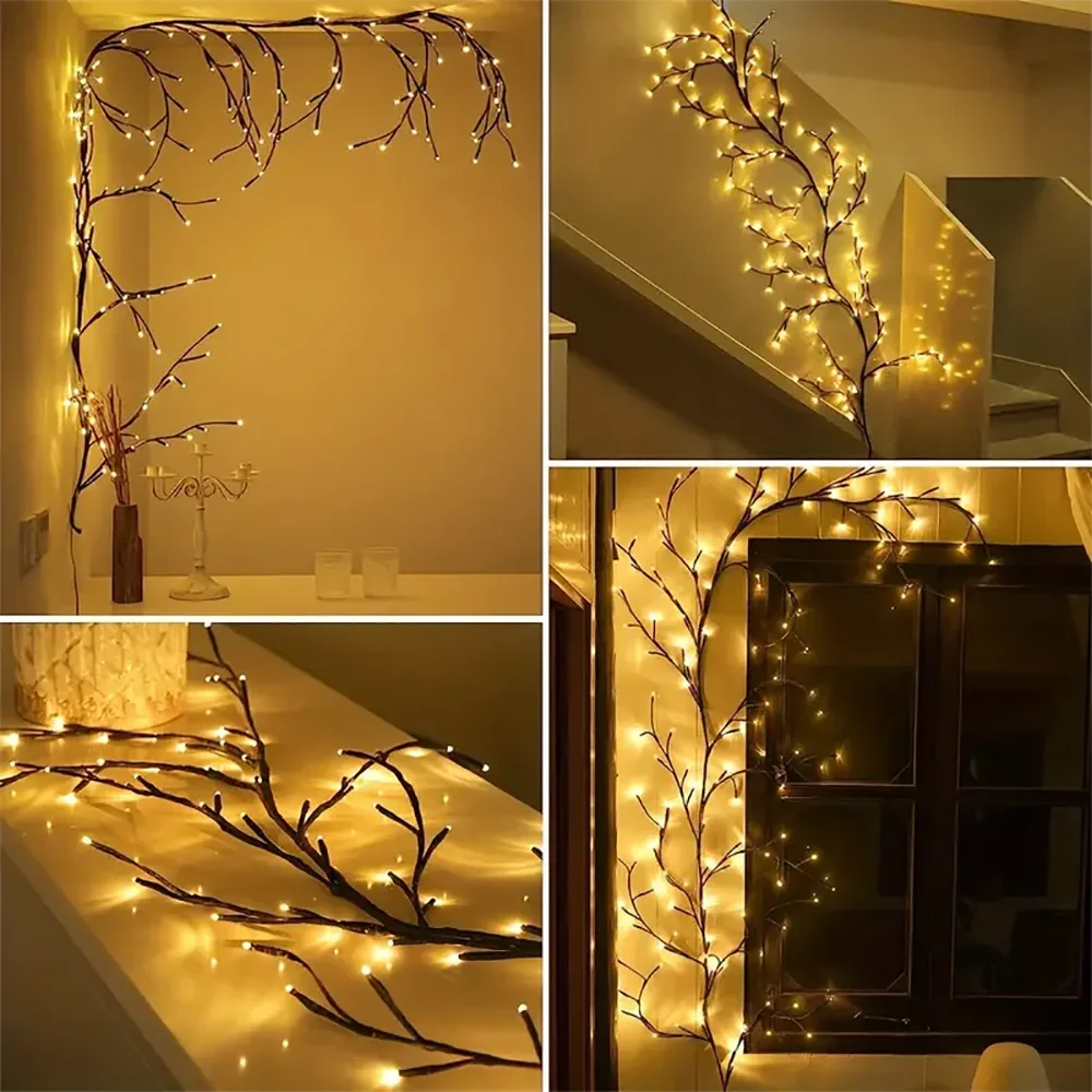 USB Willow Vine Branch Lights – Warm White, 72–144 LEDs