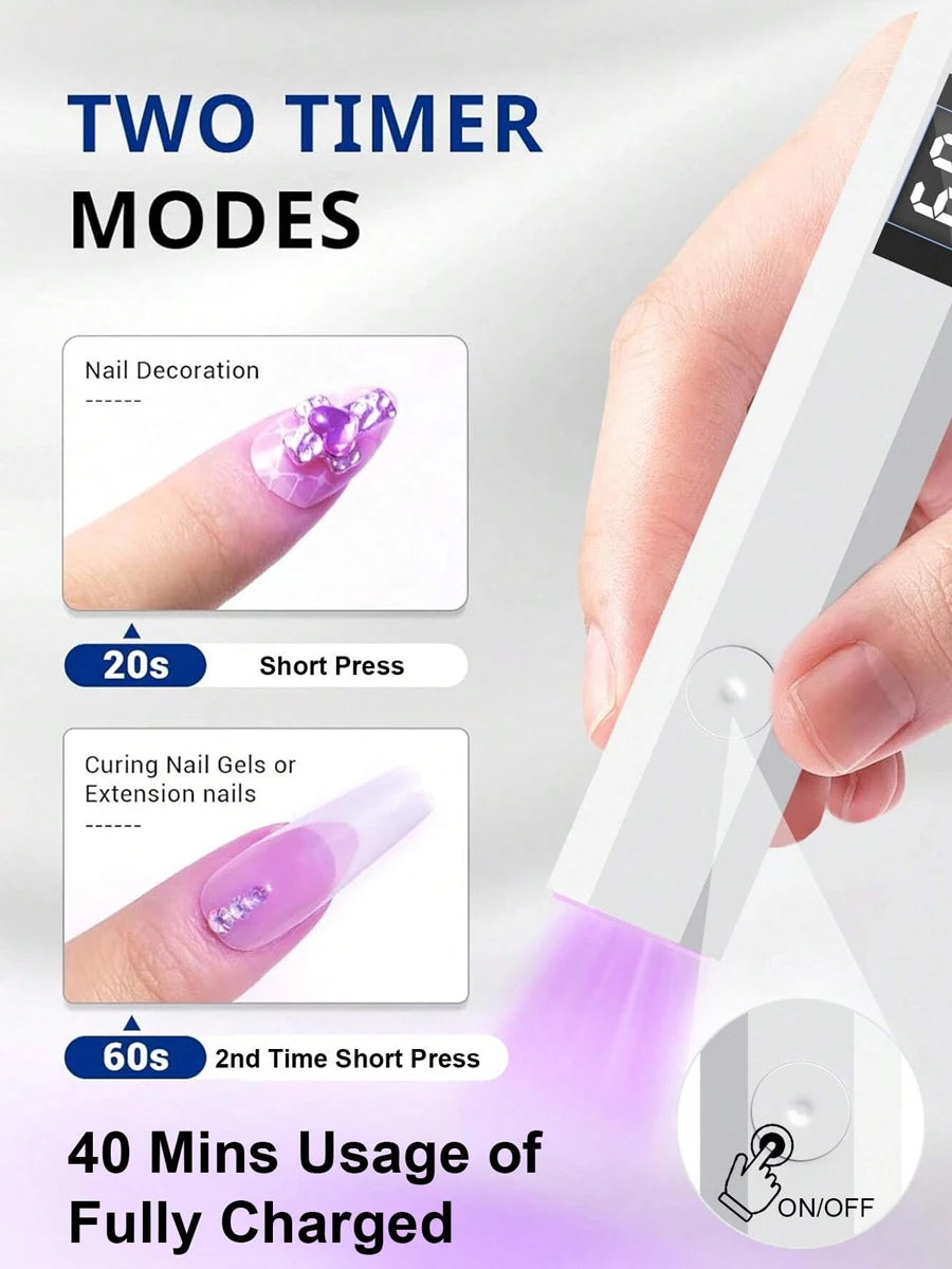 Handheld-UV-Licht für Gelnägel, tragbare UV-Nagellampe, wiederaufladbare LED-Nagellampe für Nail Art mit Tischständer