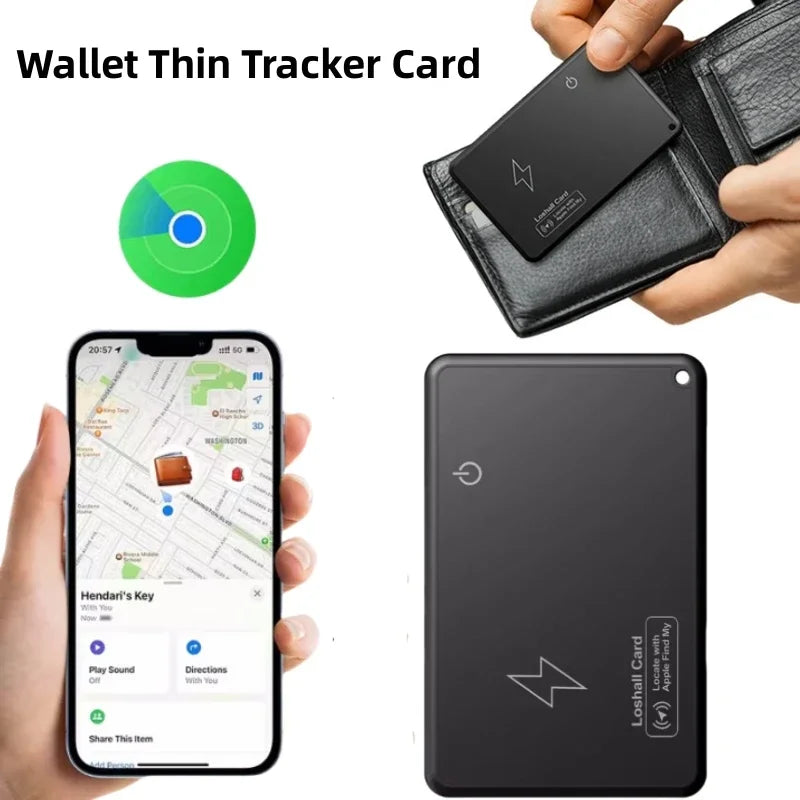 CD Wallet Charging Tracking Location Tracker Wireless  Card Waterproof GPS Locator Work with IOS Find My App Bluetooth Tracker