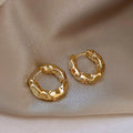 Sculpted Chunky Hoop Earrings in Polished Metal Finishes