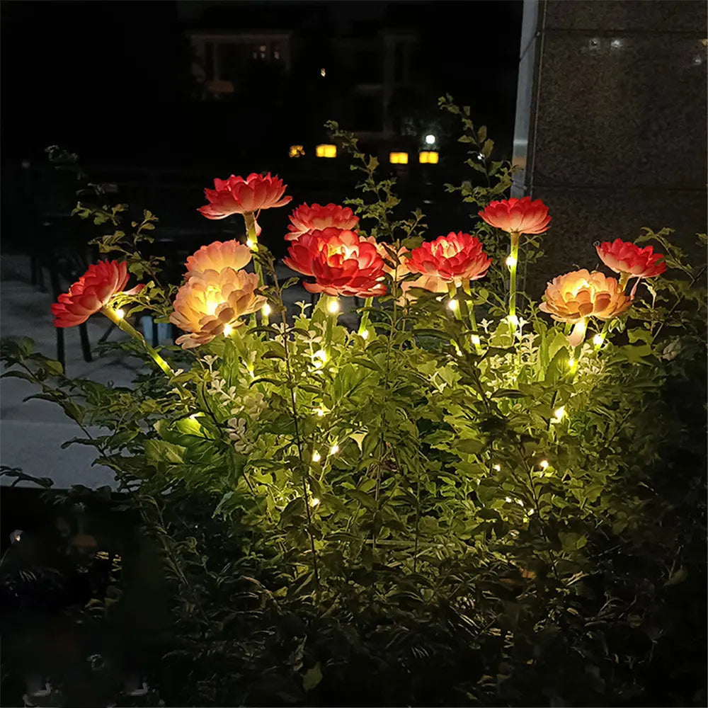 Solcellslampor Snö Lotusblomma Gräslampa Trädgårdslampa Utomhusbelysning för Gård Uteplats Blomsterfest Bröllop Födelsedagsdekoration