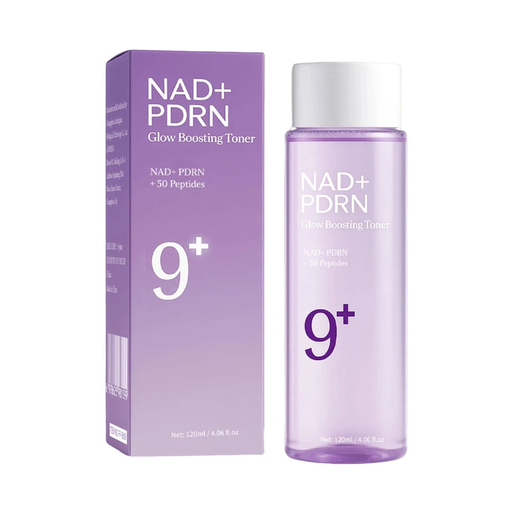 NAD+PDRN Glow Boosting Toner – Firming, Hydrating & Brightening Essence with 50 Peptides, 120ml/4.06 fl oz
