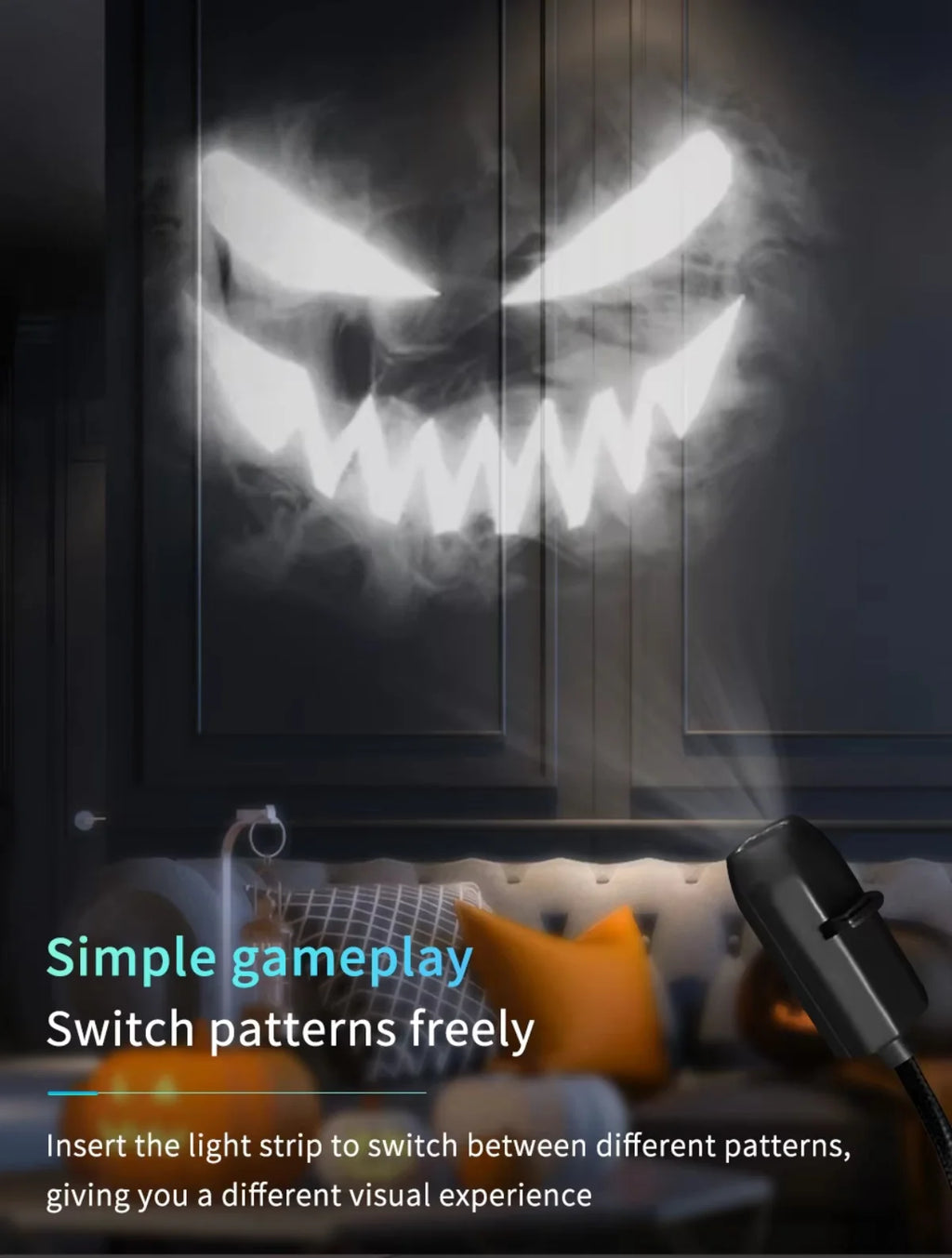 Halloween Led Projector Night Lights USB Plug and Play HD LED Projector Lights for Room Ceiling Window Halloween Decor Wall Lamp