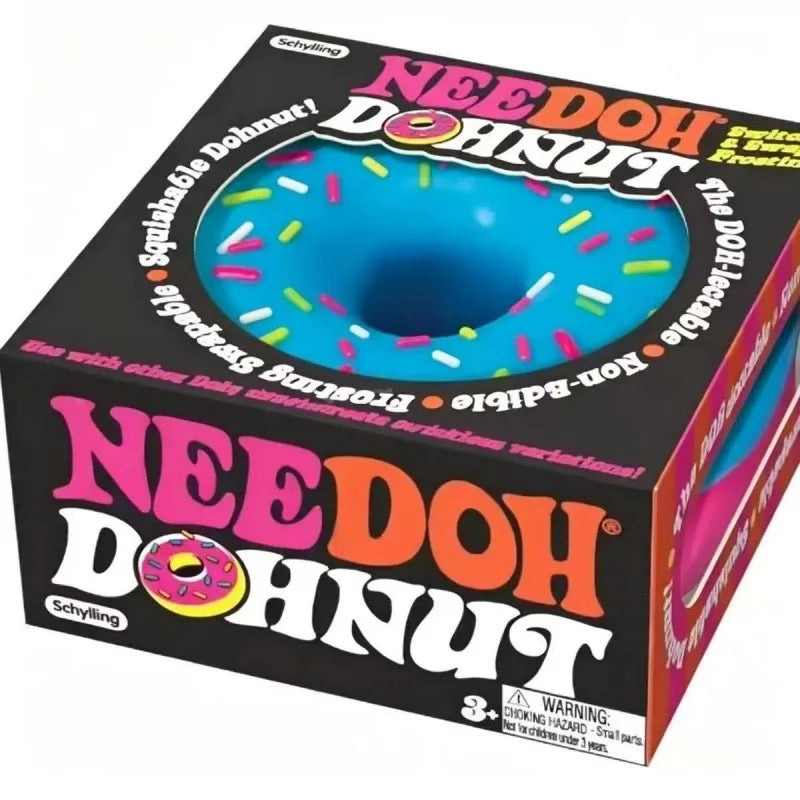 Sprinkle Donut Squeeze Fidget Toy – Blue & Pink Design
