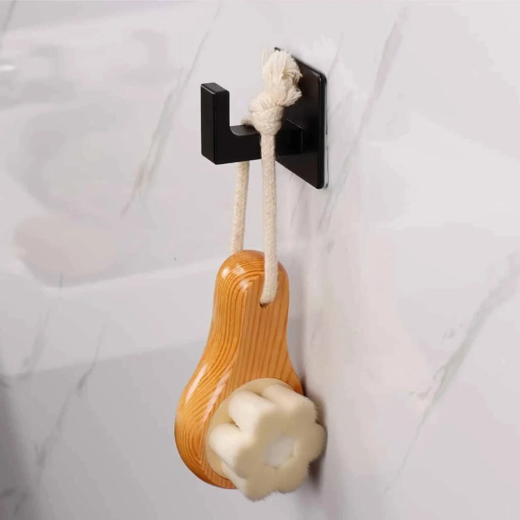 Black Aluminum Adhesive Wall Hooks – 1–4 Piece Options