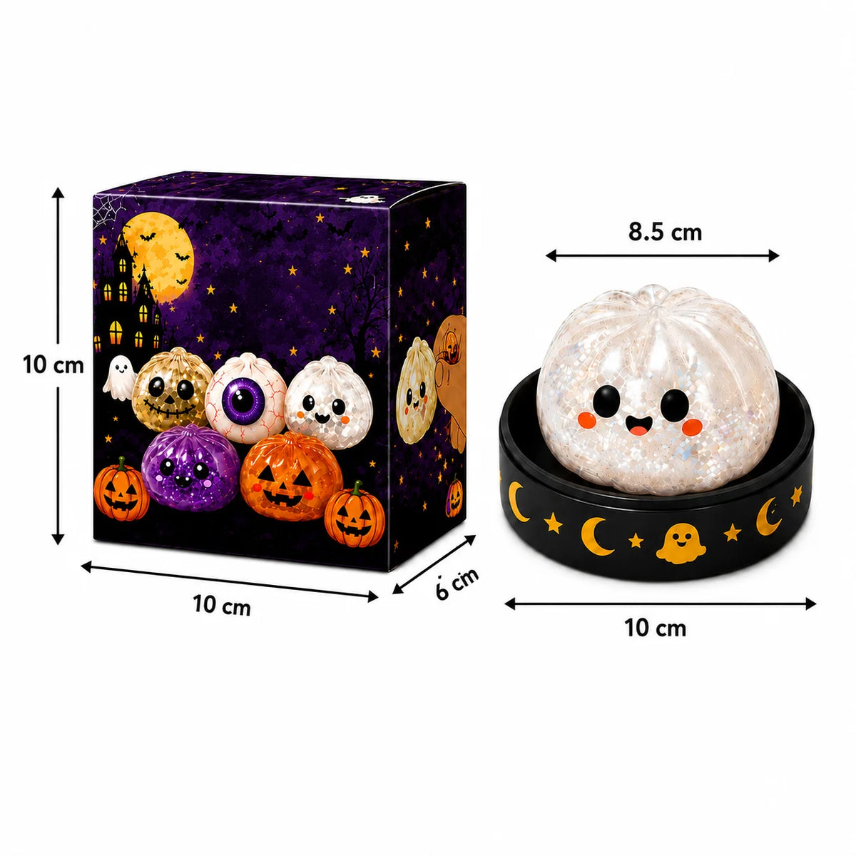5.5cm/8.5cm Halloween ghost pinch music creative new squeeze decompression toy pinch decompression gift box set