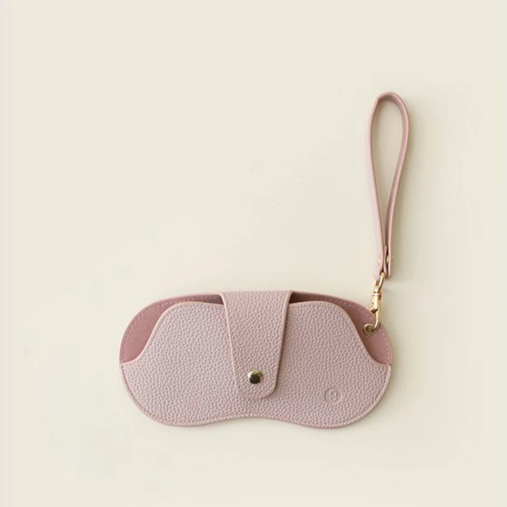 Textured Faux Leather Glasses Pouch with Carry Handle