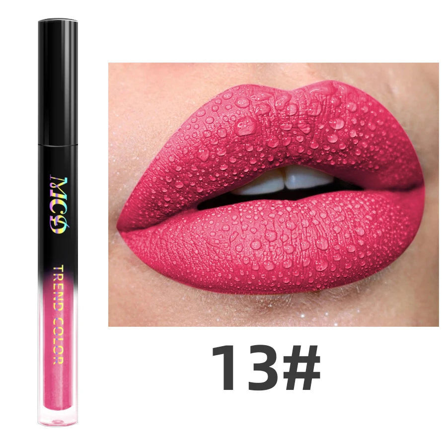 Matte Velvet Lip Gloss – Waterproof Long-Lasting Liquid Lipstick, 19 Shades, 2.7g