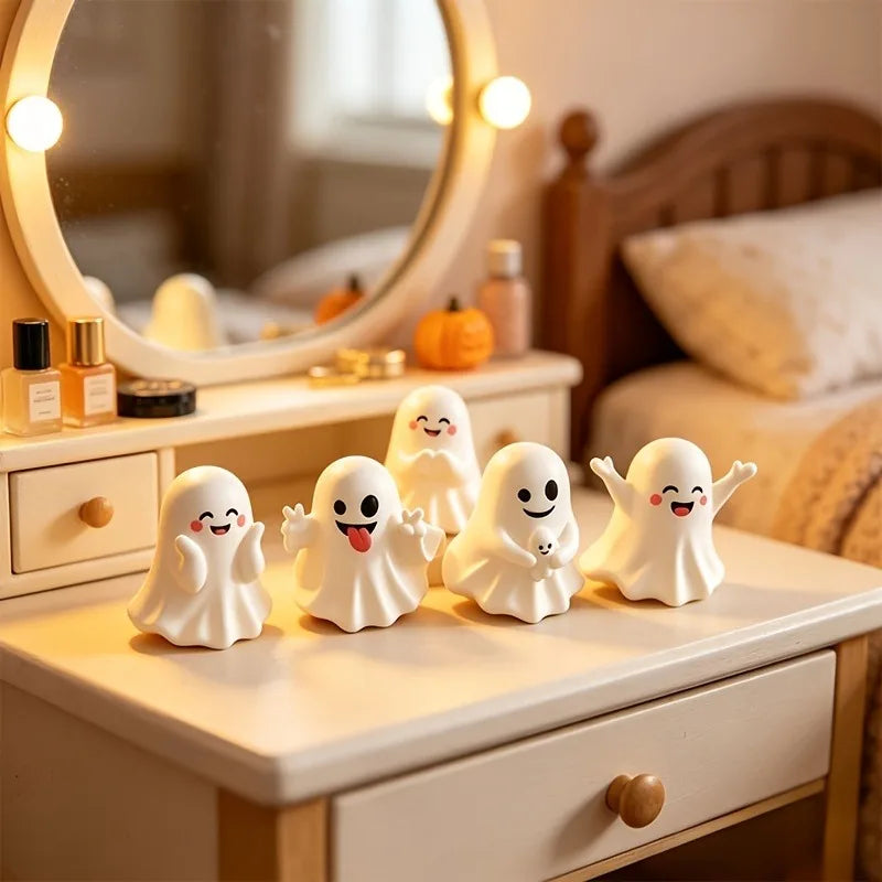 5-Piece Mini Halloween Ghost Figurine Set