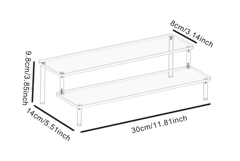 Clear Acrylic Display Stand – 1 to 4 Tier Riser Rack for Figures, Cupcakes, Perfume & Collectibles
